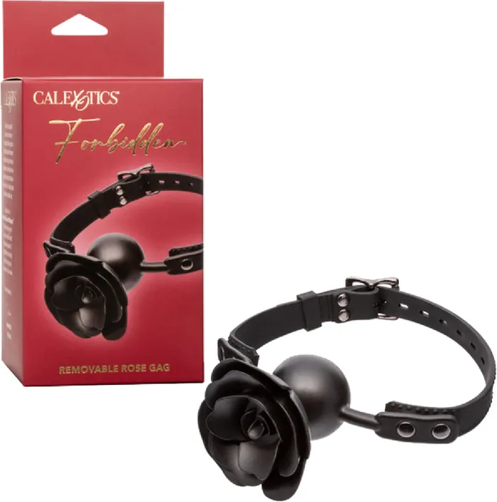 Vibrators California Exotic Novelties Forbidden Removable Rose Gag Black
