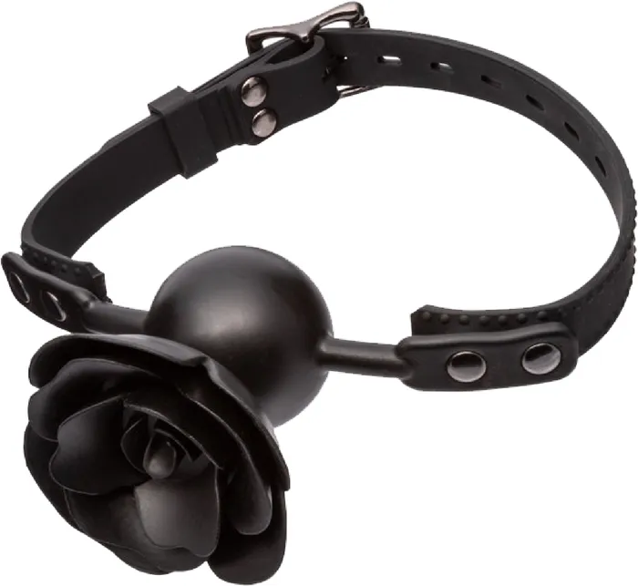 Vibrators California Exotic Novelties Forbidden Removable Rose Gag Black