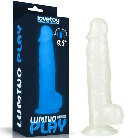 Dildos Lovetoy Lovetoy LUMINO PLAY GLOW IN THE DARK 85 inch Dildo with Balls and Suction Cup Mount Base Dildos Lovetoy Lovetoy LUMINO PLAY GLOW IN THE DARK 85 inch Dildo with Balls and Suction Cup Mount Base