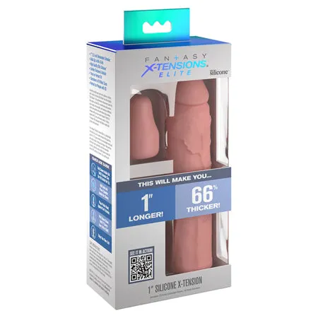 Fantasy Xtensions Elite 1 in Silicone Penis Extension Beige Pipedream Male Sex Toys