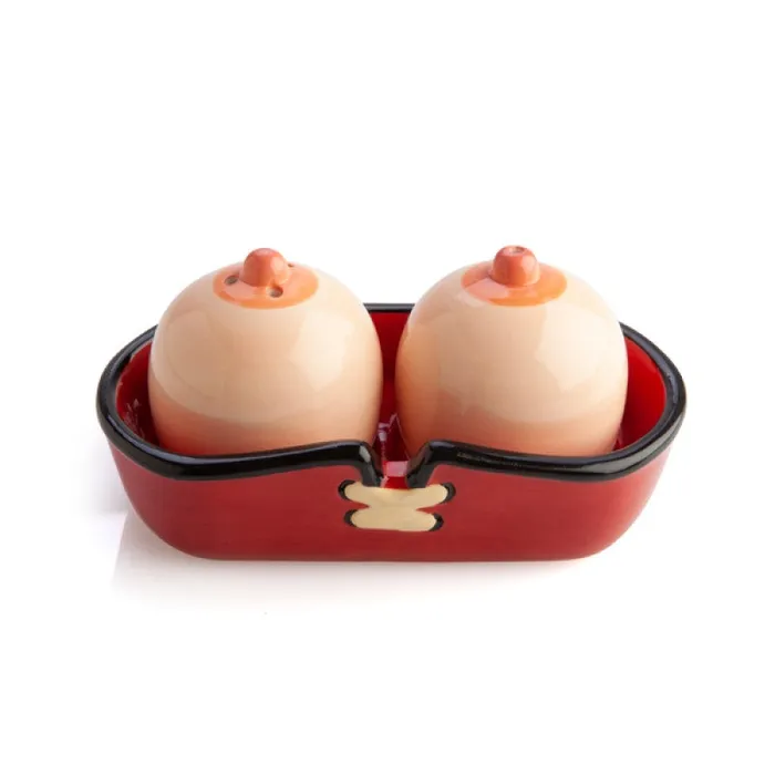 Flirt Adult Store SALT PEPPER SHAKERS BOOBS WITH CORSET Male Sex Toys