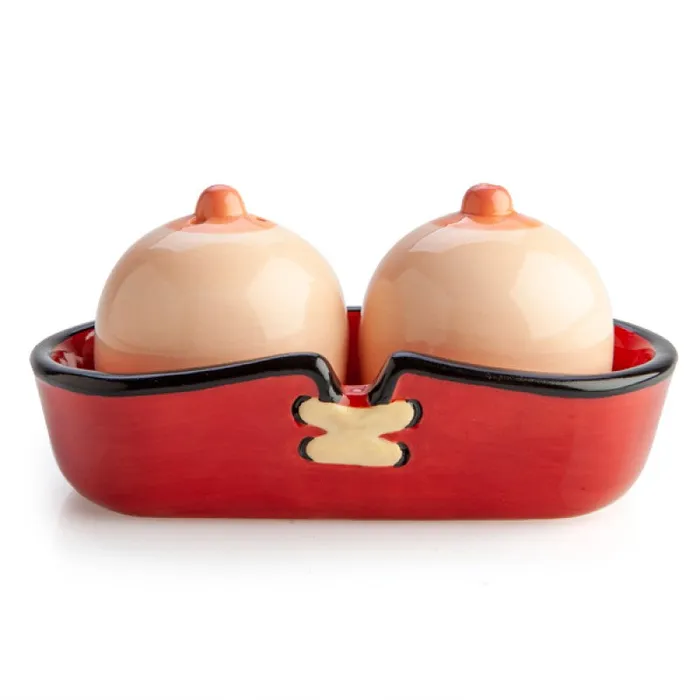 Flirt Adult Store SALT PEPPER SHAKERS BOOBS WITH CORSET Male Sex Toys