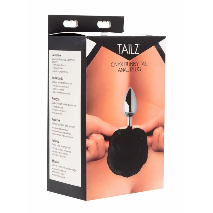 Male Sex Toys XR Brands Tailz Onyx Bunny Tail Anal Plug Male Sex Toys XR Brands Tailz Onyx Bunny Tail Anal Plug