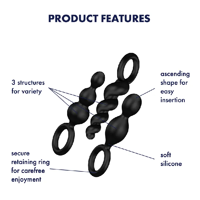 Satisfyer Anal Satisfyer Booty Call Set of 3 Black Satisfyer Anal Satisfyer Booty Call Set of 3 Black