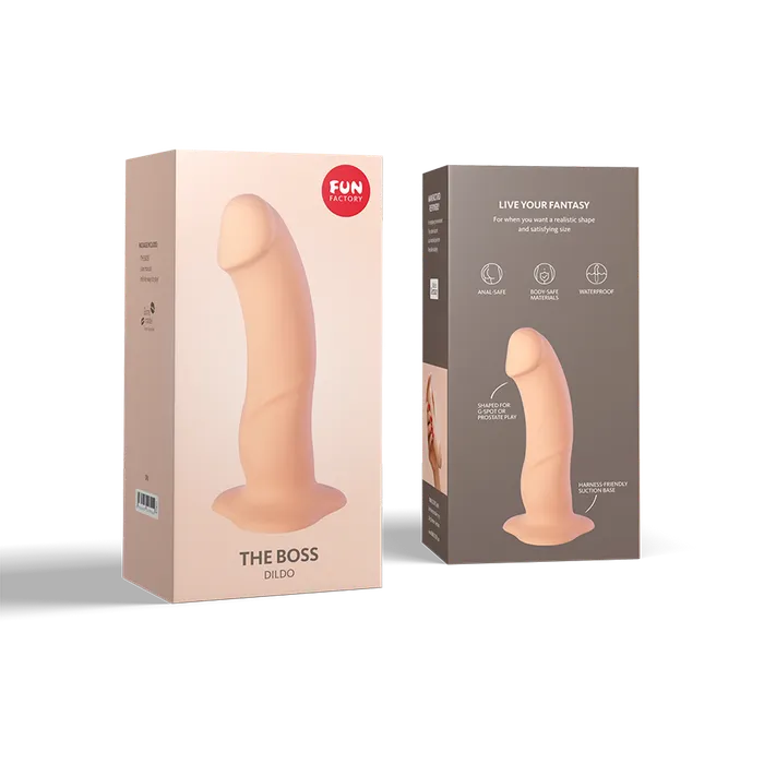 sugar and sass Female Sex Toys Fun Factory THE BOSS REALISTIC DILDO With Suction Cup Cream includes FREE TOYBAG