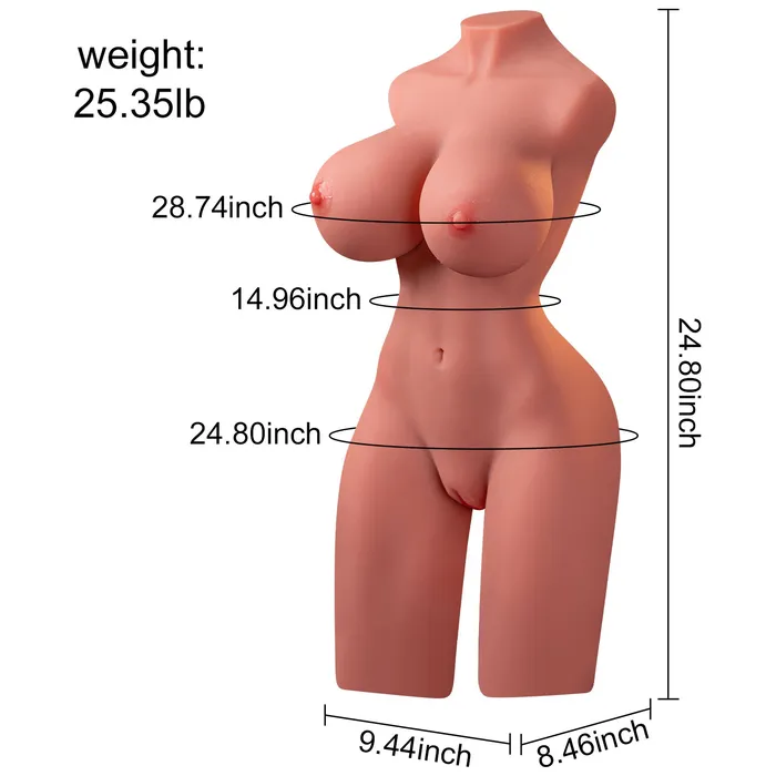 Male Sex Toys nastnova Gardenia 2535lb Sex Doll Torso for Men with Big Boobs