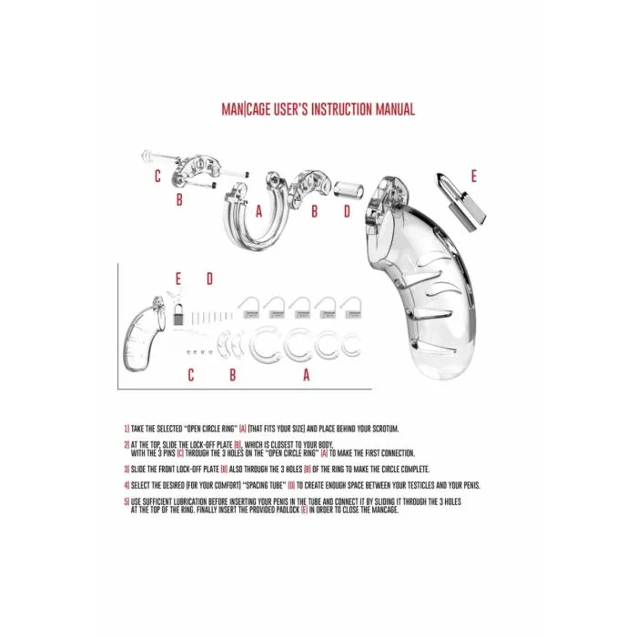 Man Cage Male Sex Toys Man Cage Model 01 Chastity Cock Cage Clear 35 inches