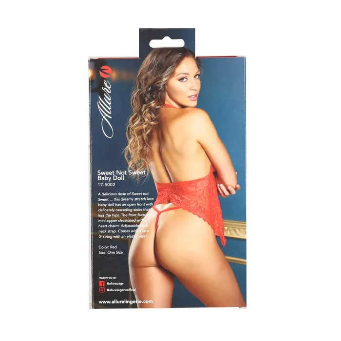 Allure Sweet Not Sweet Babydoll Red One Size Allure Vibrators