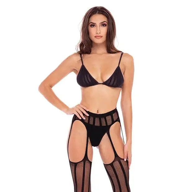 Anal Rene Rofe Rene Rofe Straight Up Bra GString and Garter Belt Set Anal Rene Rofe Rene Rofe Straight Up Bra GString and Garter Belt Set