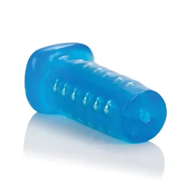 Basic Essentials Beaded Masturbator Blue CalExotics Male Sex Toys