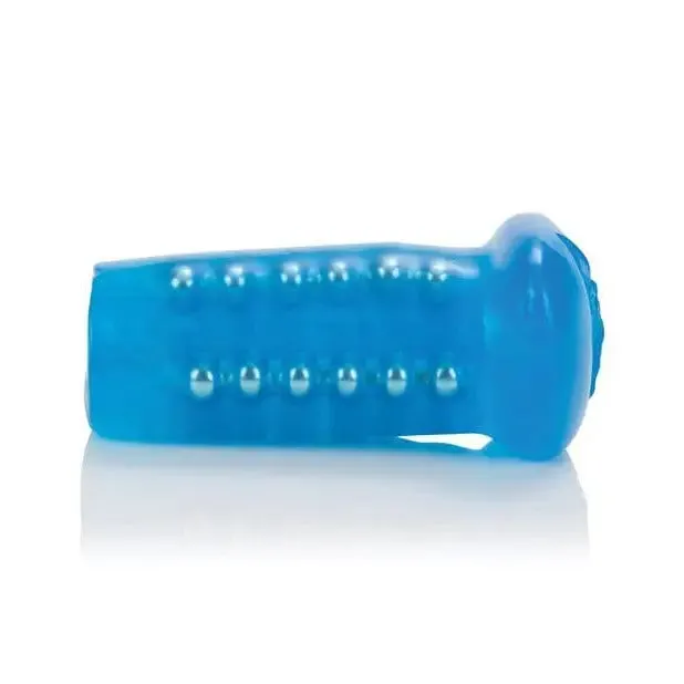 Basic Essentials Beaded Masturbator Blue CalExotics Male Sex Toys