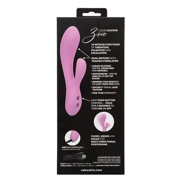 Contour Zoie Flexible Dual Massager Pink CalExotics Vibrators Contour Zoie Flexible Dual Massager Pink CalExotics Vibrators