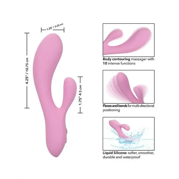 Contour Zoie Flexible Dual Massager Pink CalExotics Vibrators Contour Zoie Flexible Dual Massager Pink CalExotics Vibrators