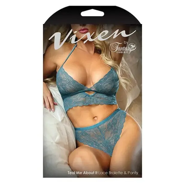 Fantasy Lingerie Female Sex Toys Vixen Teal Me About It Scalloped Lace Bralette with Panty Fantasy Lingerie Female Sex Toys Vixen Teal Me About It Scalloped Lace Bralette with Panty