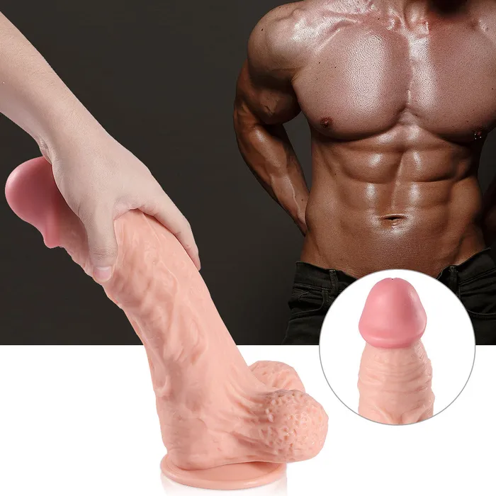 Female Sex Toys A102 Disruptors ExtraLarge Ultra Realistic Suction Cup Dildo with Balls 12 Inch Modi