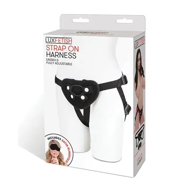 Lux Fetish Neoprene StrapOn Harness Black Lux Fetish Female Sex Toys