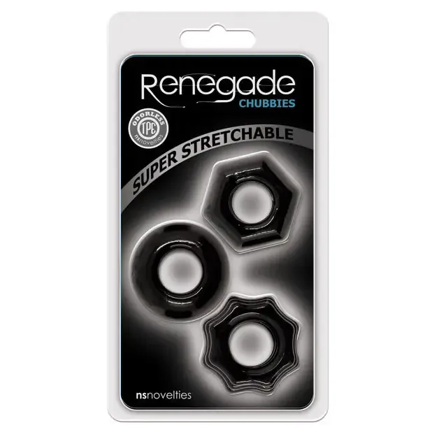Male Sex Toys Renegade Chubbies Cock Rings 3Pack Blue NS Novelties Male Sex Toys Renegade Chubbies Cock Rings 3Pack Blue NS Novelties