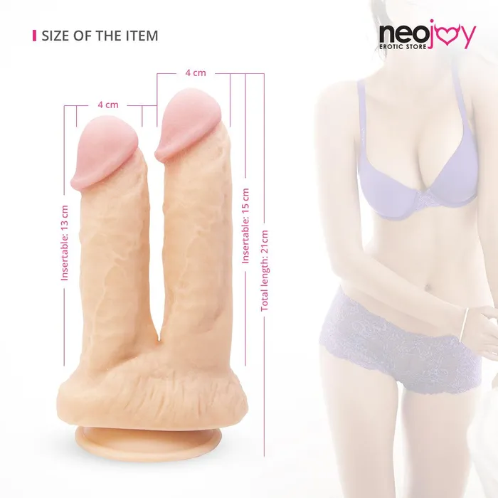 Neojoy Dildos Neojoy Realistic Dual Dildo With Strong Suction Cup And Balls Lifelike GSpot Anal Penetration 15cm 59 inch