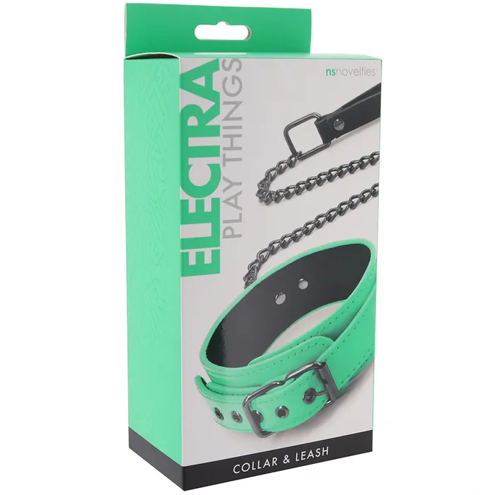 ns novelties Female Sex Toys Electra Play Things Collar Leash in Neon Green ns novelties Female Sex Toys Electra Play Things Collar Leash in Neon Green