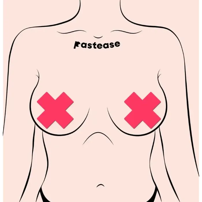 Pastease Dildos Pastease Plus X Glow In The Darl Neon Pink Cross