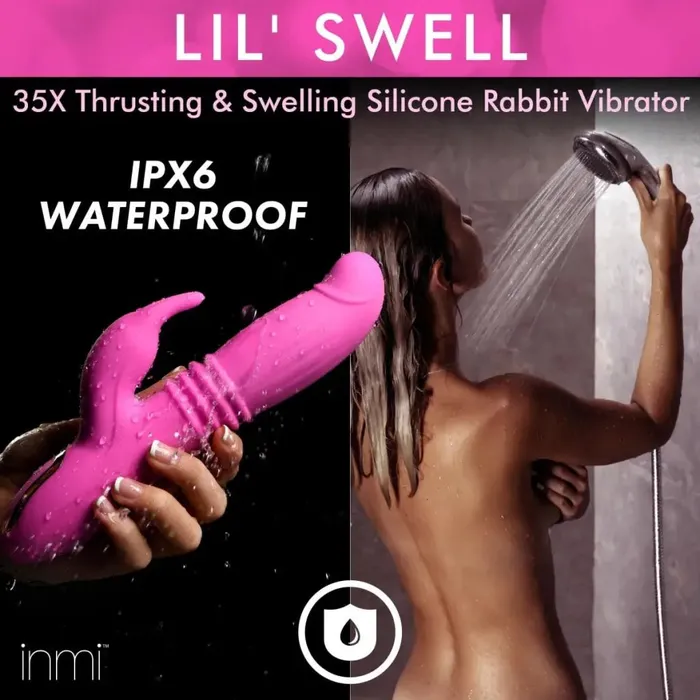 Vibrators 35x Lil Swell Thrusting And Swelling Silicone Rabbit Vibrator inmi
