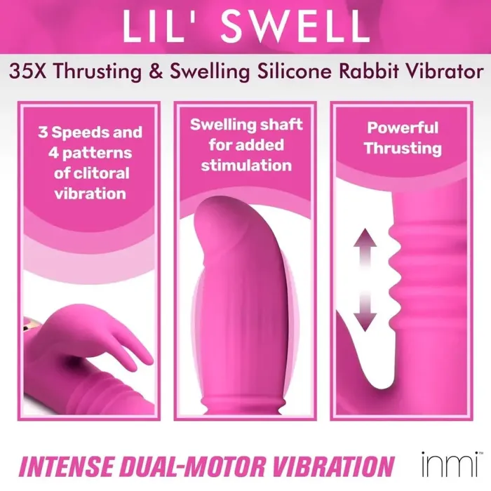 Vibrators 35x Lil Swell Thrusting And Swelling Silicone Rabbit Vibrator inmi