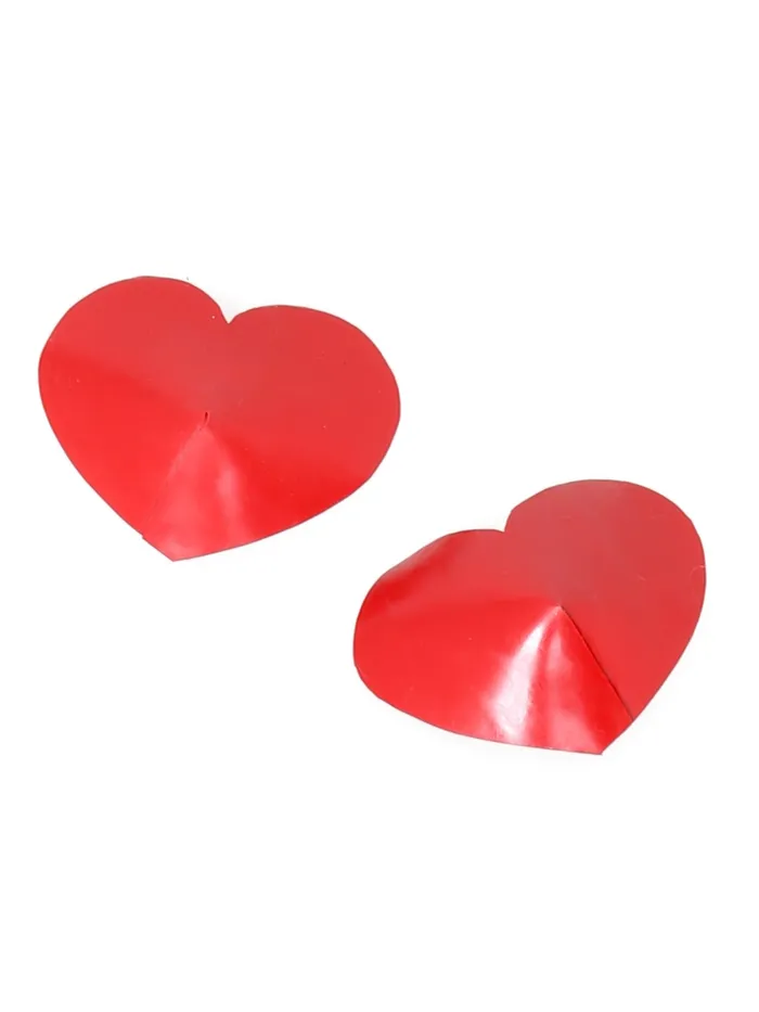 Vibrators HonourSkintwocom Latex Red Heart Pasties One Size