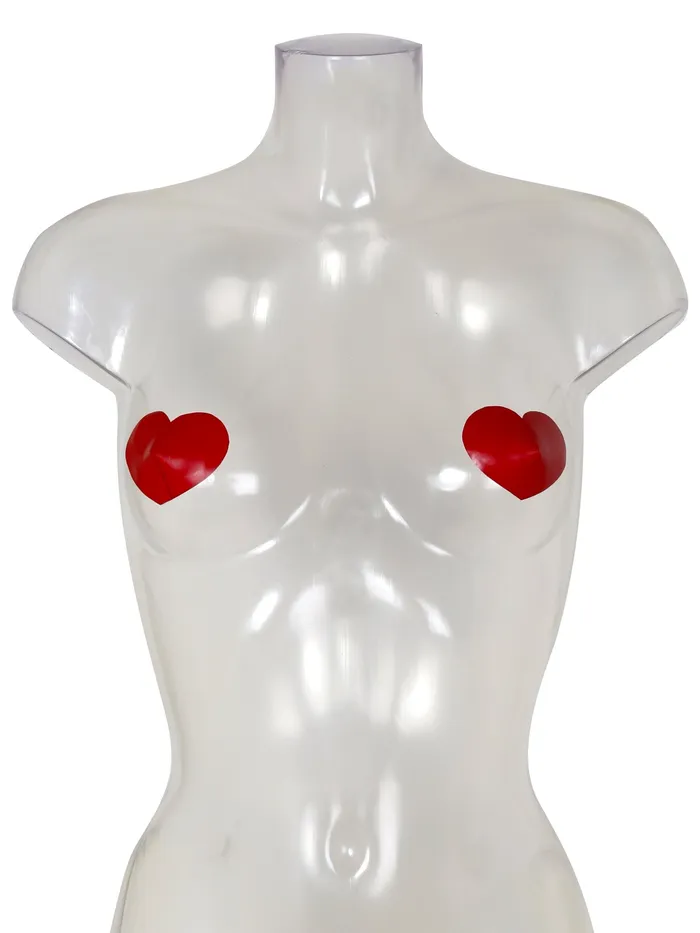 Vibrators HonourSkintwocom Latex Red Heart Pasties One Size