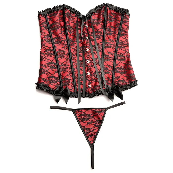 XR Brands Male Sex Toys Master Series Scarlet Seduction Red Corset Thong XR Brands Male Sex Toys Master Series Scarlet Seduction Red Corset Thong