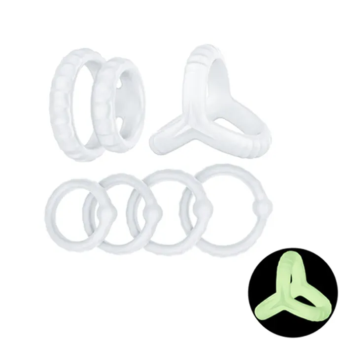 Amovibe Male Sex Toys Silicone Cock Ring Set