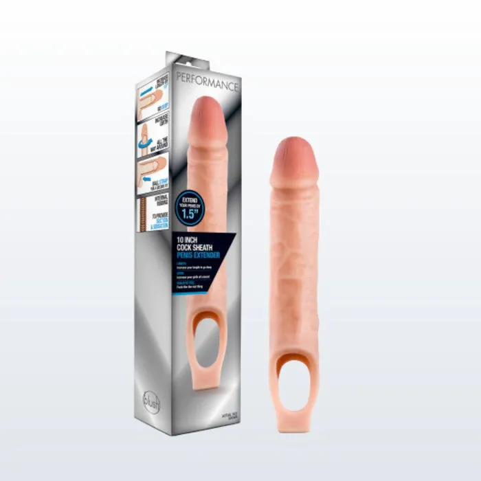 Blush Novelties Male Sex Toys Performance 10 Cock Sheath Penis Extender Vanilla