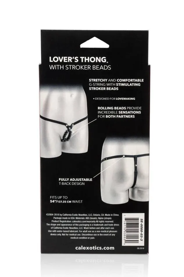 Cal Exotics Male Sex Toys Cal Exotics Lovers Thong With Stroker Beads