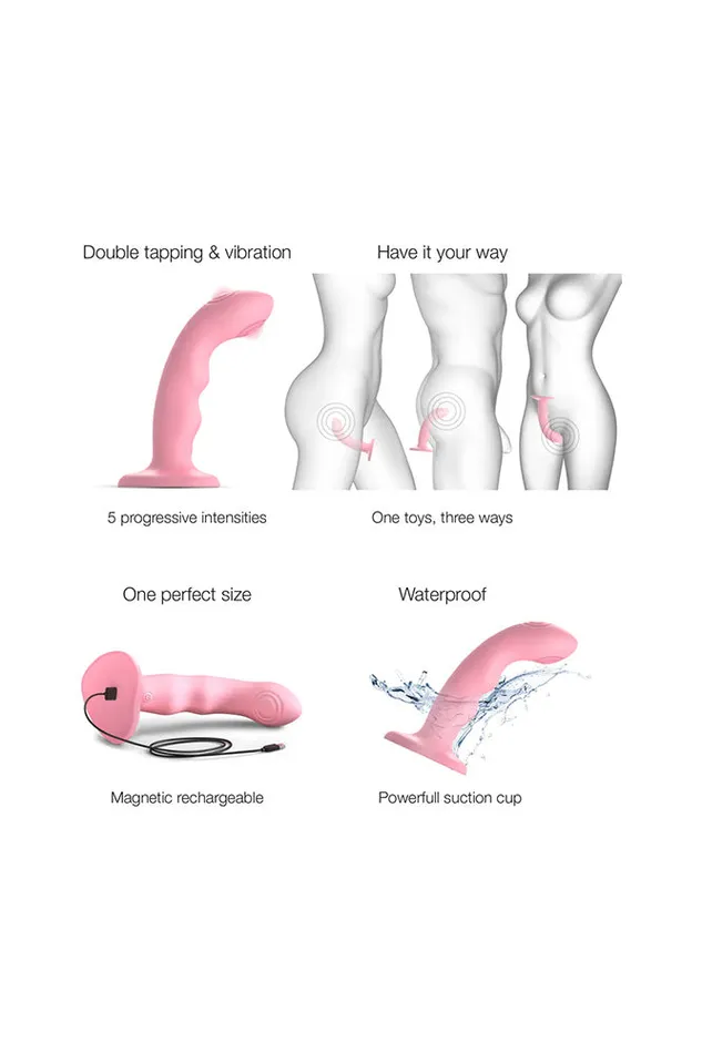 Female Sex Toys StraponMe Wave Vibrating Tapping Dildo Various Colors StraponMe