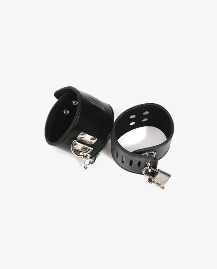 Leather Handcuffs Metal Lock With Key Adultskart Female Sex Toys