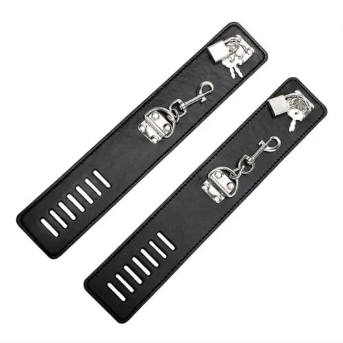 Leather Handcuffs Metal Lock With Key Adultskart Female Sex Toys