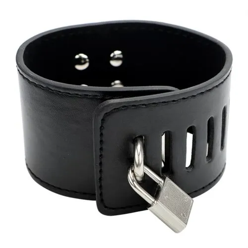Leather Handcuffs Metal Lock With Key Adultskart Female Sex Toys
