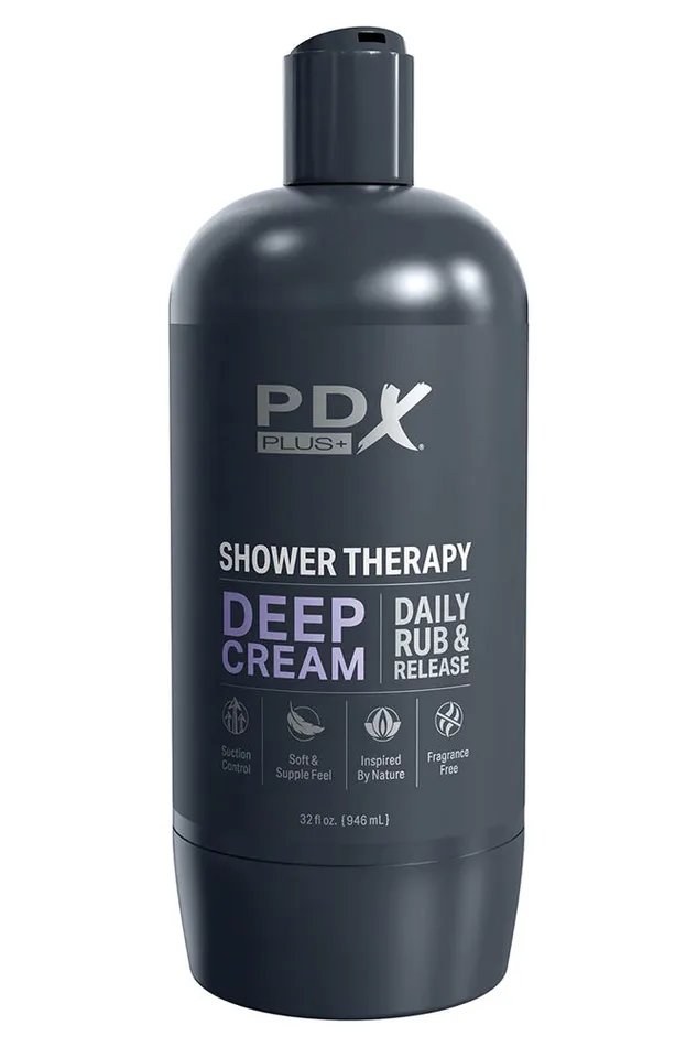 PDX Male Sex Toys PDX PDX Plus Deep Cream Discreet Shower Stroker Clear