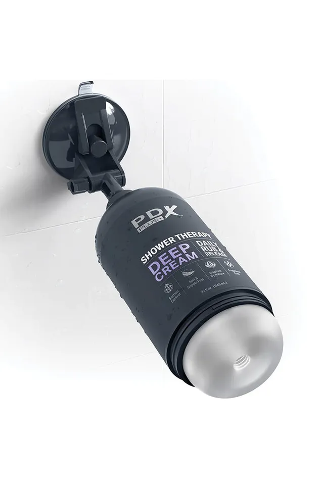 PDX Male Sex Toys PDX PDX Plus Deep Cream Discreet Shower Stroker Clear
