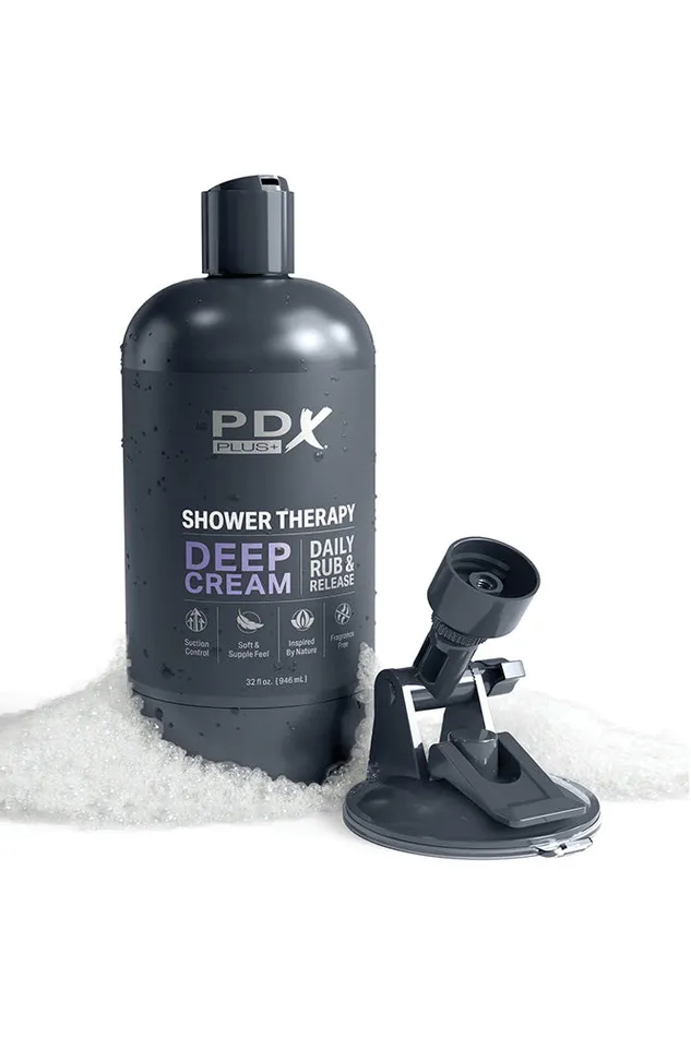 PDX Male Sex Toys PDX PDX Plus Deep Cream Discreet Shower Stroker Clear
