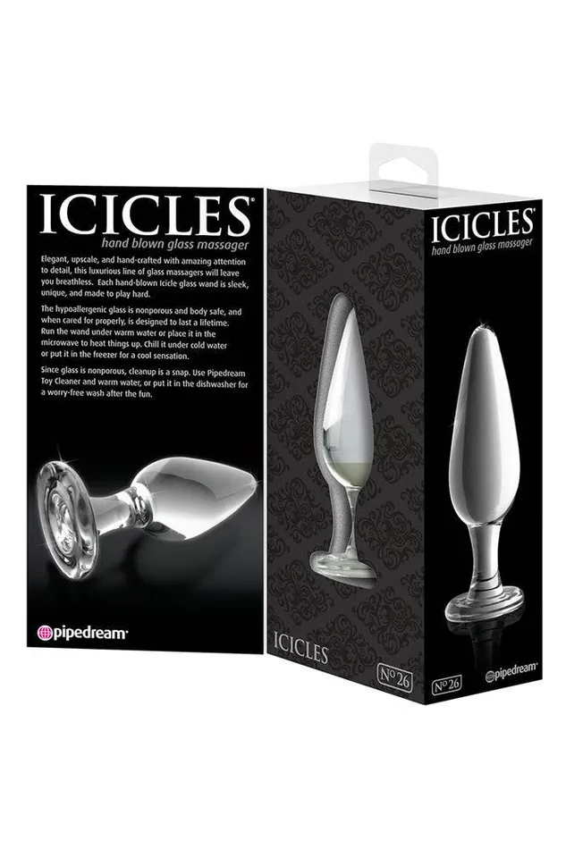 Pipedream Icicles No 26 Tapered Glass Butt Plug Clear Pipedream Anal