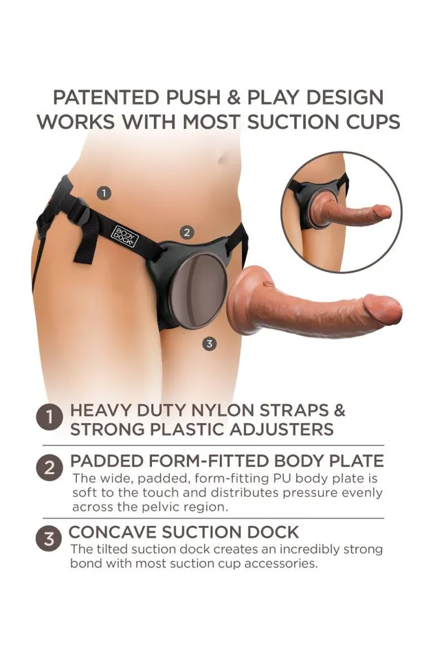 Pipedream Pipedream King Cock Elite Comfy Silicone Body Dock Strapon Kit Tan Female Sex Toys