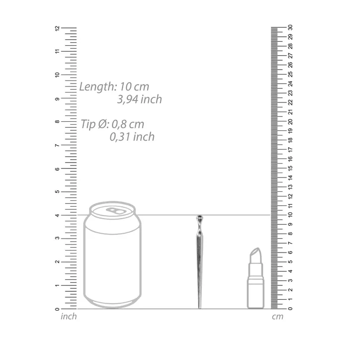 Shots Toys Shots Ouch Urethral Stainless Steel Tapered Stick 8mm Male Sex Toys