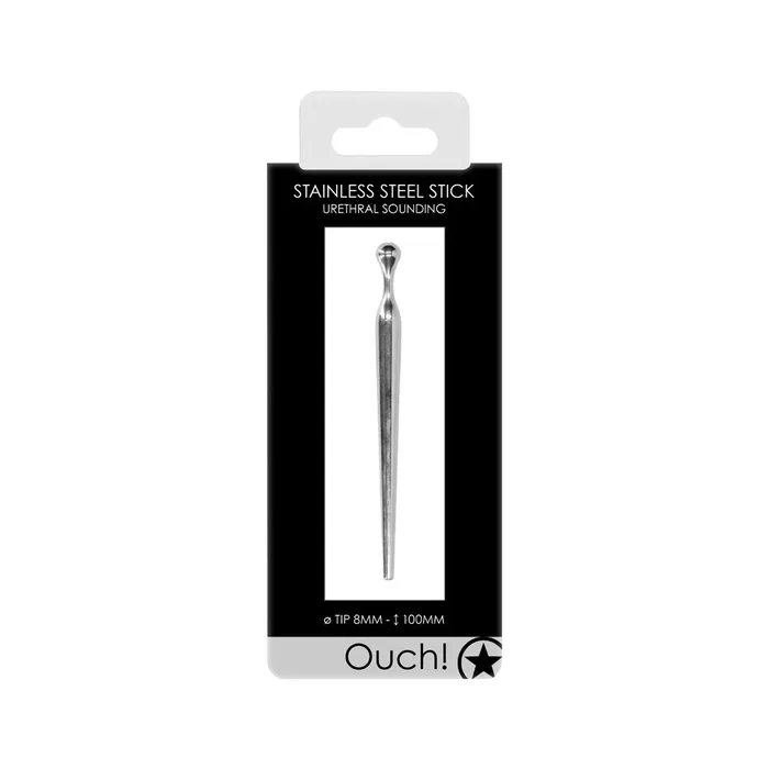 Shots Toys Shots Ouch Urethral Stainless Steel Tapered Stick 8mm Male Sex Toys