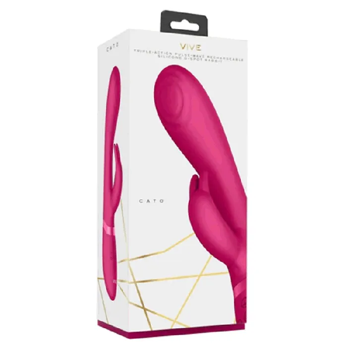 Shots Toys Vibrators Shots Vive Cato Pulse GSpot Rabbit Vibrator Pink