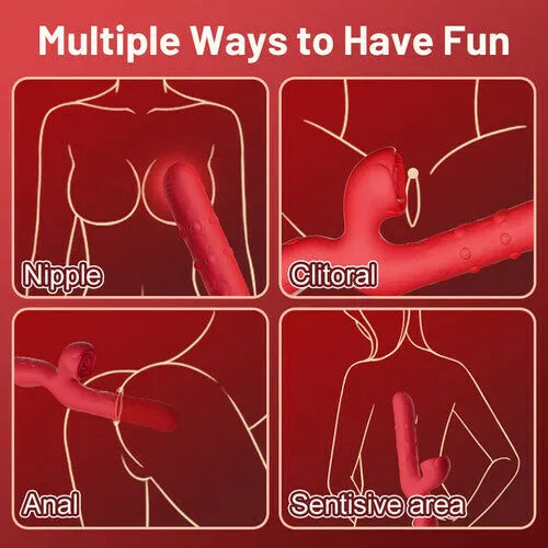 Acmejoy 7 Thrusting Wiggling Rose Clit Stimulator Gspot Vibrator AcmeJoy Vibrators