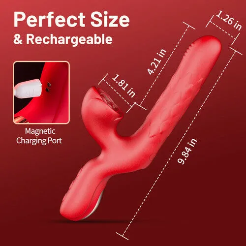 Acmejoy 7 Thrusting Wiggling Rose Clit Stimulator Gspot Vibrator AcmeJoy Vibrators