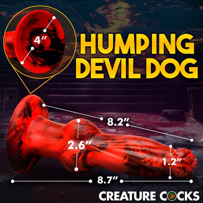 Creature Cocks Female Sex Toys Hell Wolf Thrusting and Vibrating Silicone Dildo