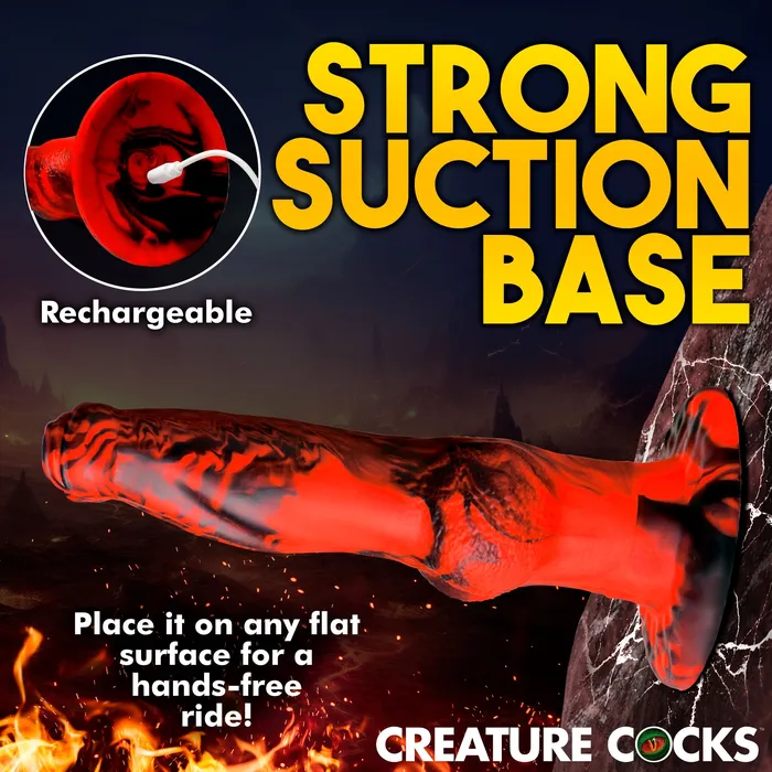 Creature Cocks Female Sex Toys Hell Wolf Thrusting and Vibrating Silicone Dildo