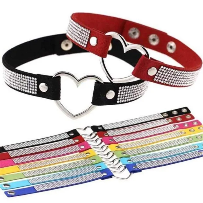 Lovegasm Anal Velvety Rhinestone Choke Collar for Humans