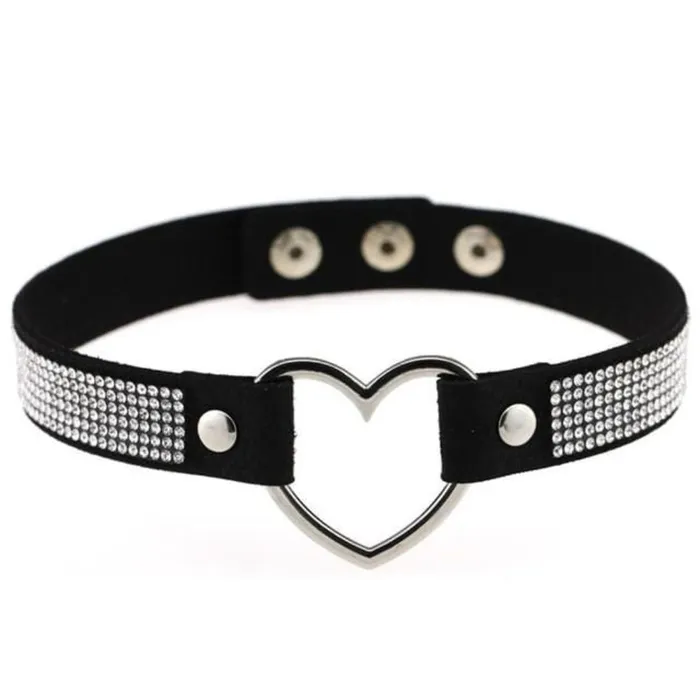 Lovegasm Anal Velvety Rhinestone Choke Collar for Humans
